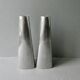 Pair of aluminum candle holders from the 80s
