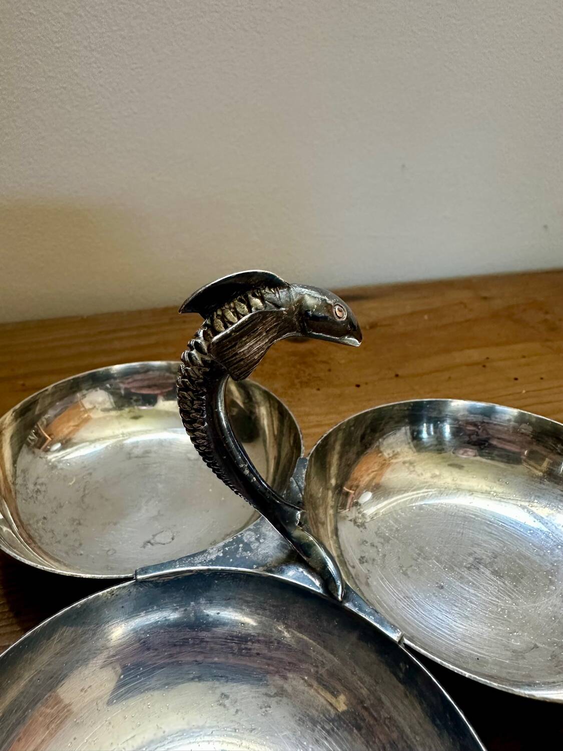 Old metal servant, silver Old metal servant, silver