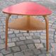 Table de salon tripode double plateaux Hugues Steiner Bow Wood