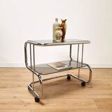 70s aluminum server and double smoked glass trays