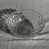 Small vintage glass bowl with a cube pattern.