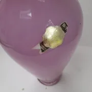 Large pink opaline vase made in Italy