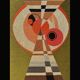 Large original kinetic tapestry OPart. France, 1970s