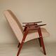 Vintage armchair design by J. Smidek mid century modern design chair tissu beige
