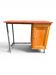 Vintage 1950s desk in red Formica, wood and metal.