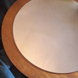 Teak circular bevelled wall mirror, Denmark 1960s