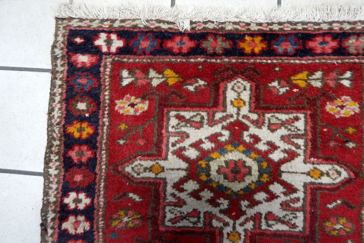 Handmade antique Persian Karajeh rug 2.2' x 4.1' (68cm x 126cm) 1930s - 1C1155