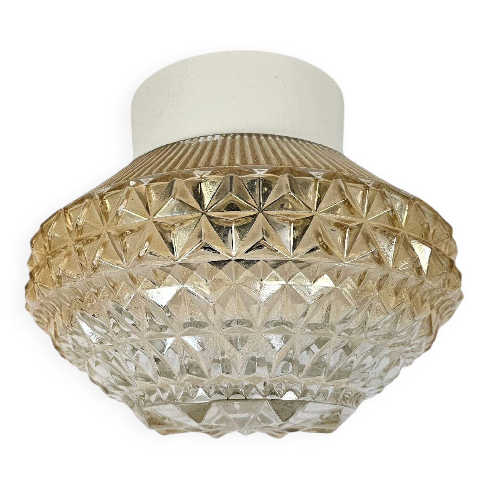 Herda Holland - lampe de plafond - géométrique - verre pressé - années 60