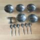 Vintage ice cream or dessert service in stainless steel