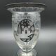 Early 20th century Bohemian vase in engraved crystal with castle and deer motifs