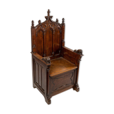 Neo-Gothic armchair in walnut, 19th century