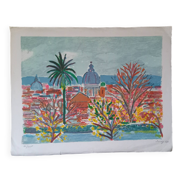 Original lithograph by Robert Savary (1920-2000), Rome, Italy.