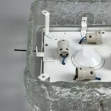 60s 70s ice glass flush mount ceiling lamp by Kaiser Leuchten Germany
