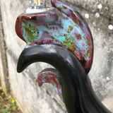 Lampe zoomorphe coq noir
