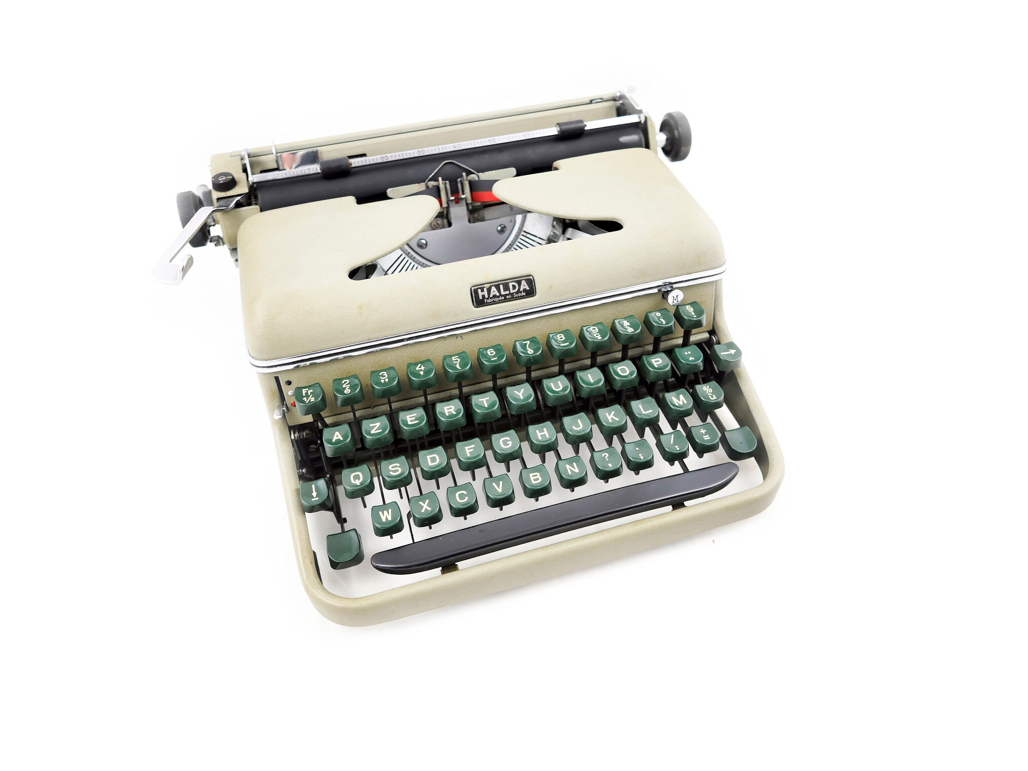 Machine à écrire Halda Kaki portable 1958 vintage