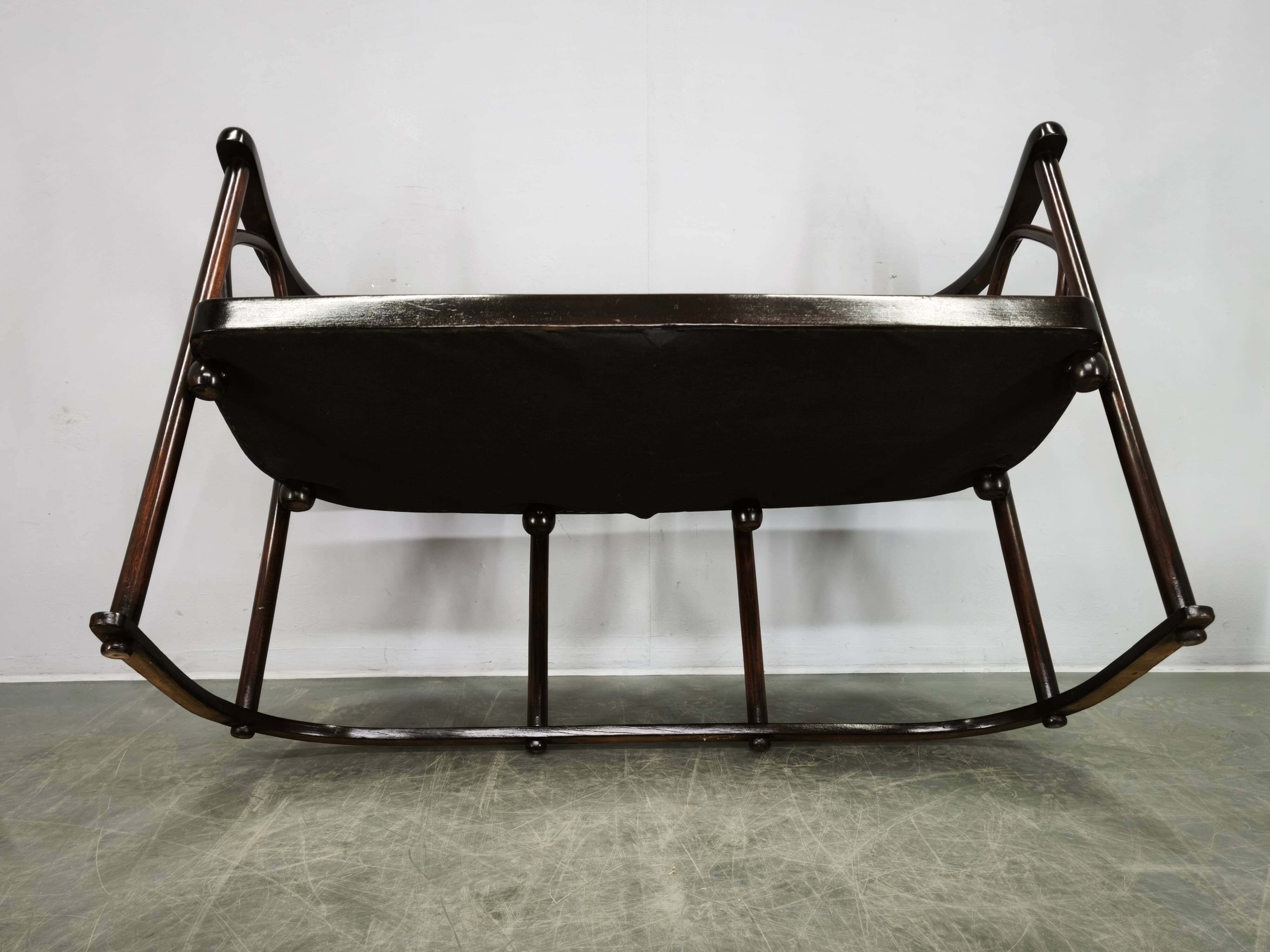 Josef Hoffmann Style Fledermaus Art Nouveau Sofa, 1930s