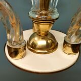 Small Venetian chandelier, three-burner twisted blown glass 1950s - Brass, Glass