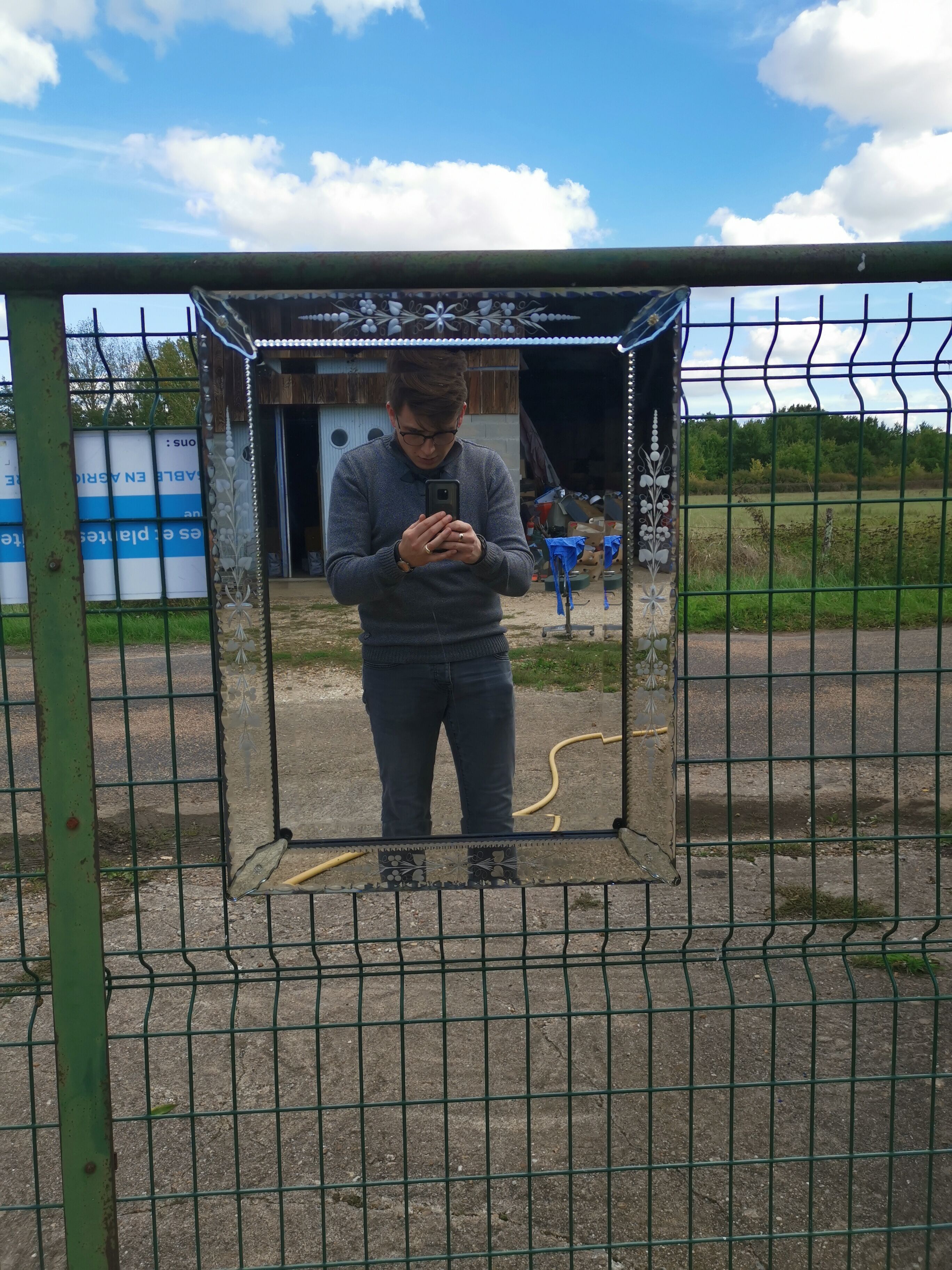 Venetian mirror vintage 1950s 52x67cm