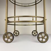 Vintage French brass bar cart, 1950s
