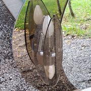 Miroir ovale avec 2 appliques double tains d’Antonio Lupi des années 80c