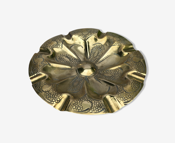 Cendrier vide-poche style oriental laiton ciselé