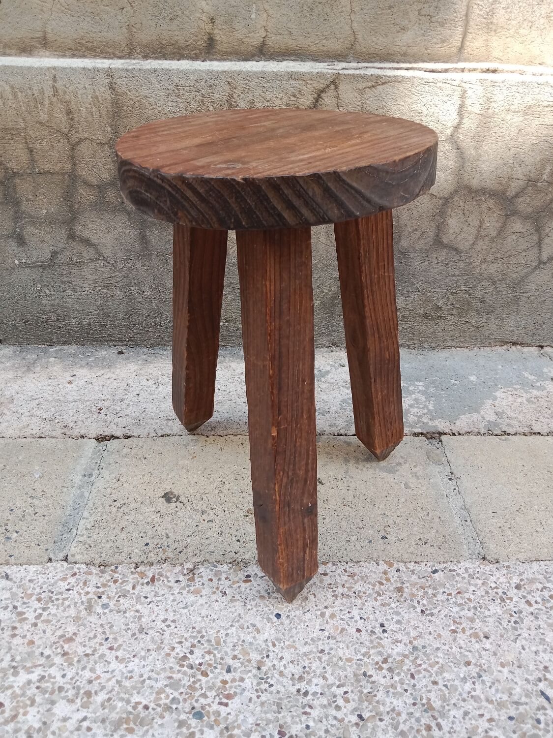 Wooden tripod stool