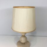 Travertine and brass lamp