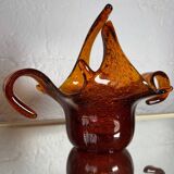 Amber blown glass empty pocket from the 60s