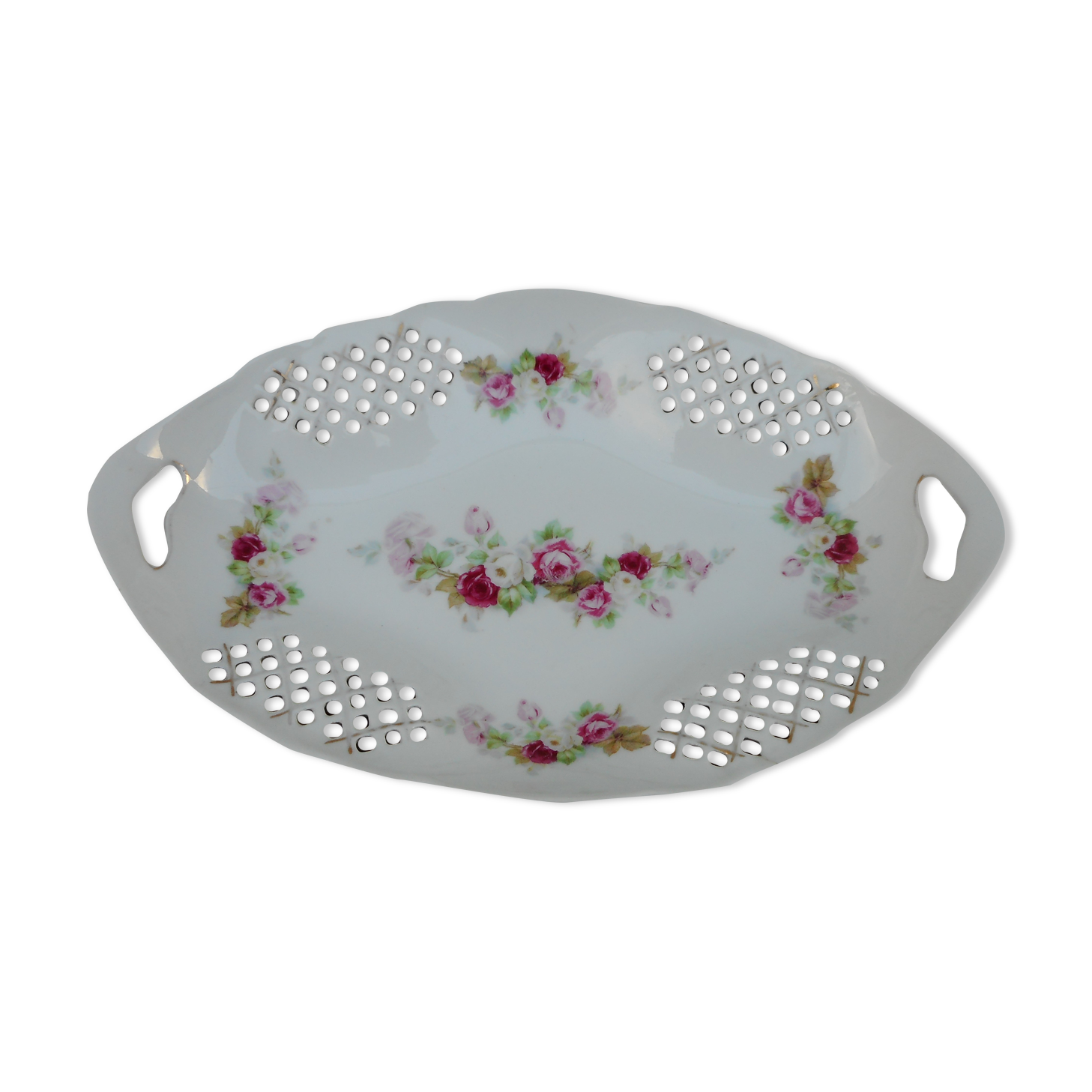 Porcelain dish floral decoration