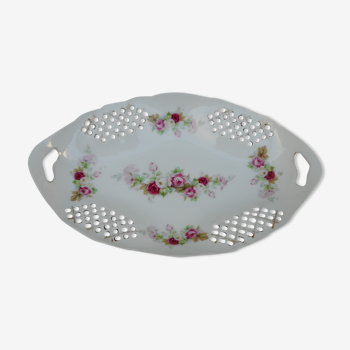 Plat porcelaine décor floral