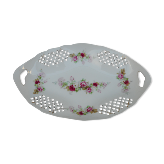 Plat porcelaine décor floral