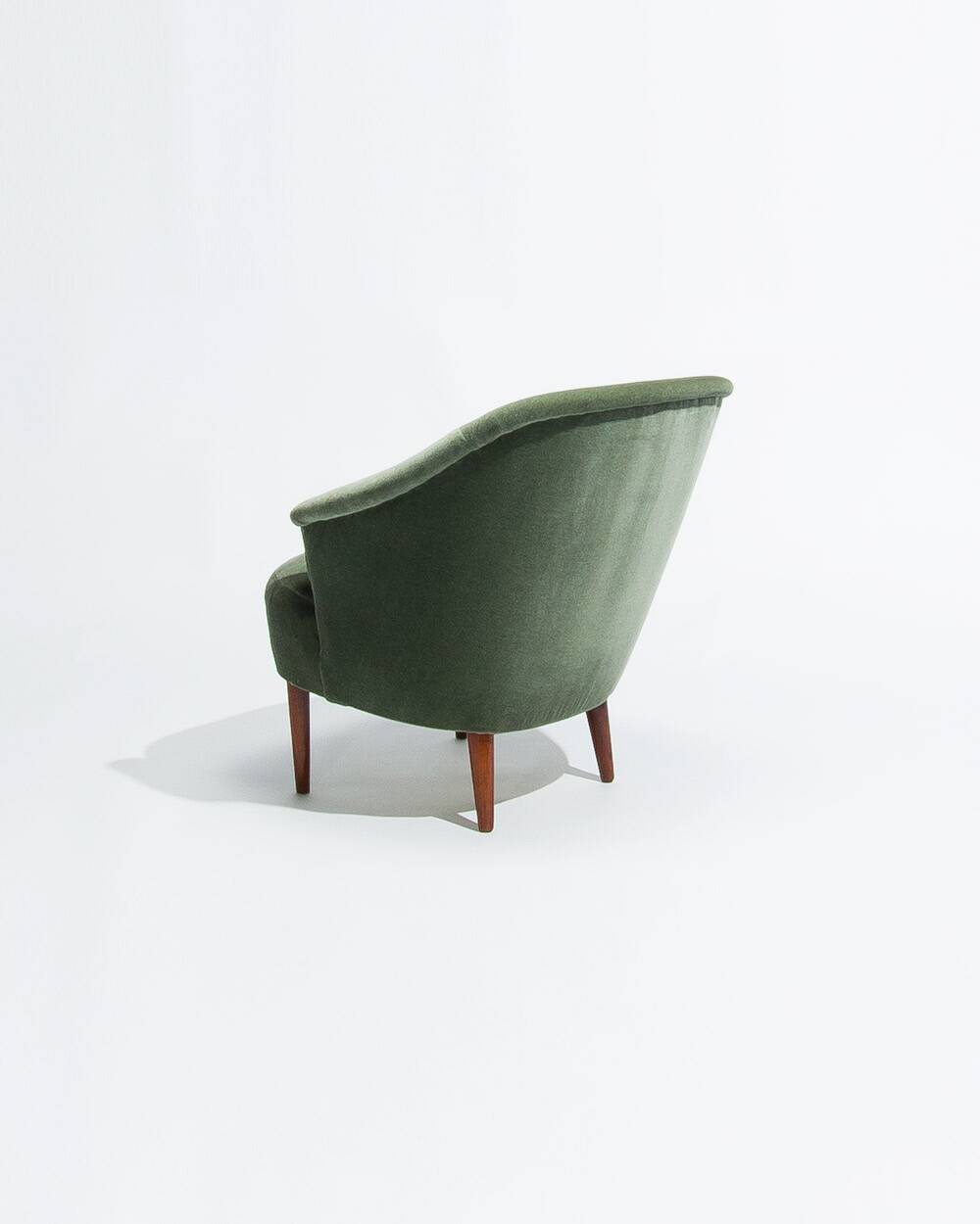 Carl Malmsten Swedish Lounge Chair, 1950s, in Mohair Velvet by Chase Erwin