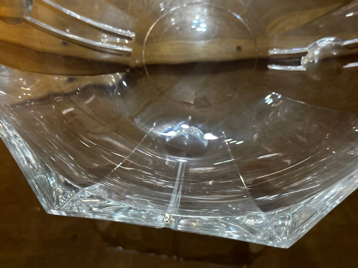 Hexagonal Crystal Bowl / Ashtray Art Deco Period