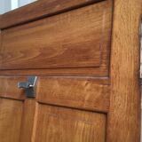 old sanitary door of the bank of France in oak