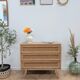 Vintage oak and rattan chest of drawers