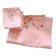 Nappe rose avec couronne de fleurs + 10 serviettes