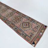 Navy Blue & Green Vintage Runner Rug, 80x323Cm