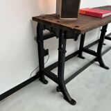 Old workbench with cast iron base, 1950s