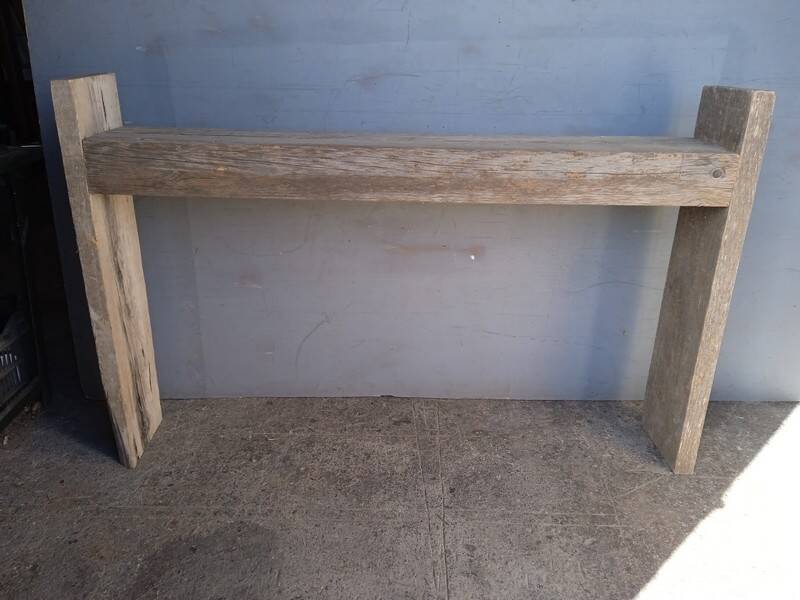 Brutalist console 148 cm old solid wood