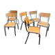 Set of 15 vintage mismatched mullca delagrave school chairs