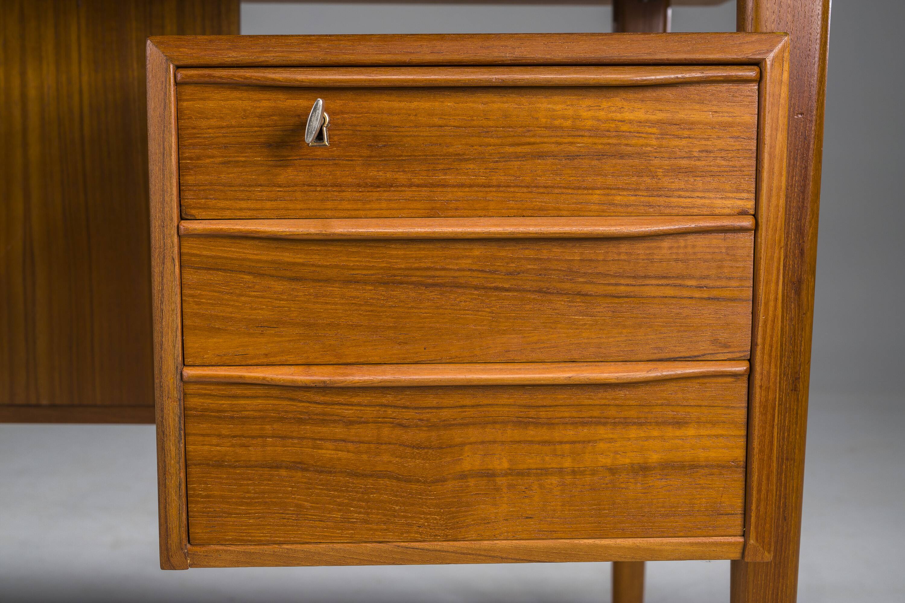 Danish Teak Desk by Peter Lovig Nielsen for Hedensted Mobelfabrik, 1972