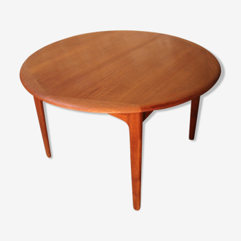 Table à manger vintage scandinave en teck avec 2 rallonges cachées par Svend Aage Madsen pour Knudsen & Son, Danemark