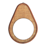 Vintage rattan mirror, 32,5x24 cm