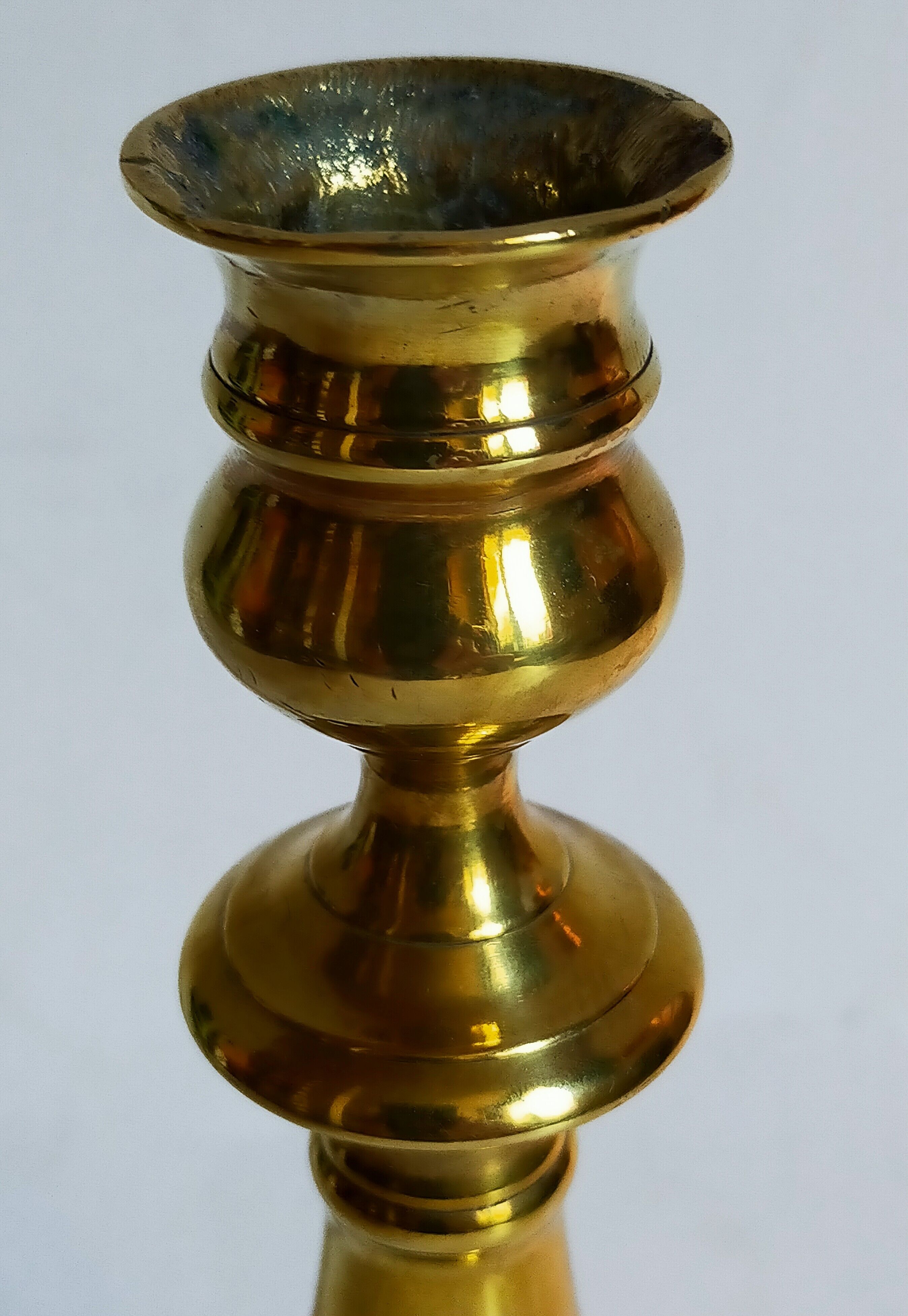 Old solid brass candle holder