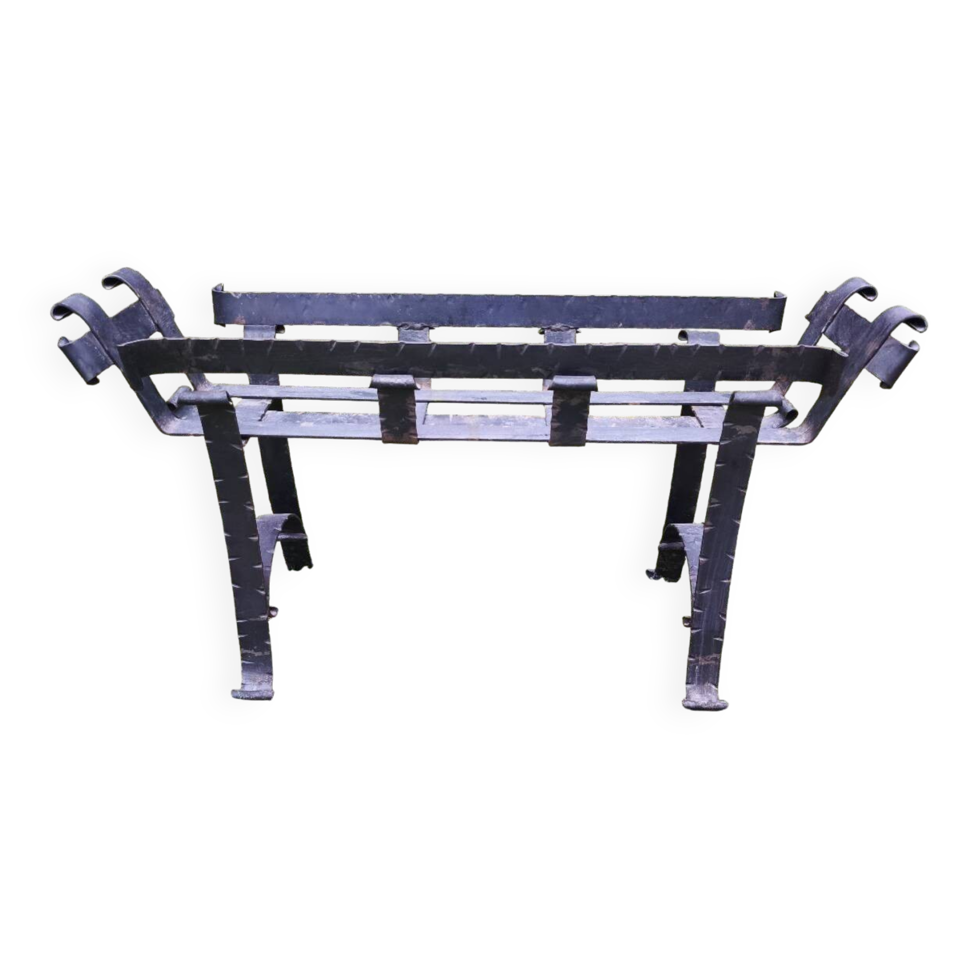 Wrought iron log holder or plant stand