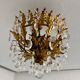 Antique chandelier with brass tassels, Banci design, Florence, Italy, 1950s