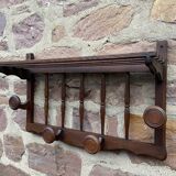Coat hooks wall-mounted coat rack in rustic wood french coat rack 70s