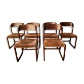 Suite de 6 chaises traîneau Baumann