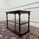 Classic English side table with brown leather top