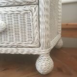 White rattan chest of drawers 1960